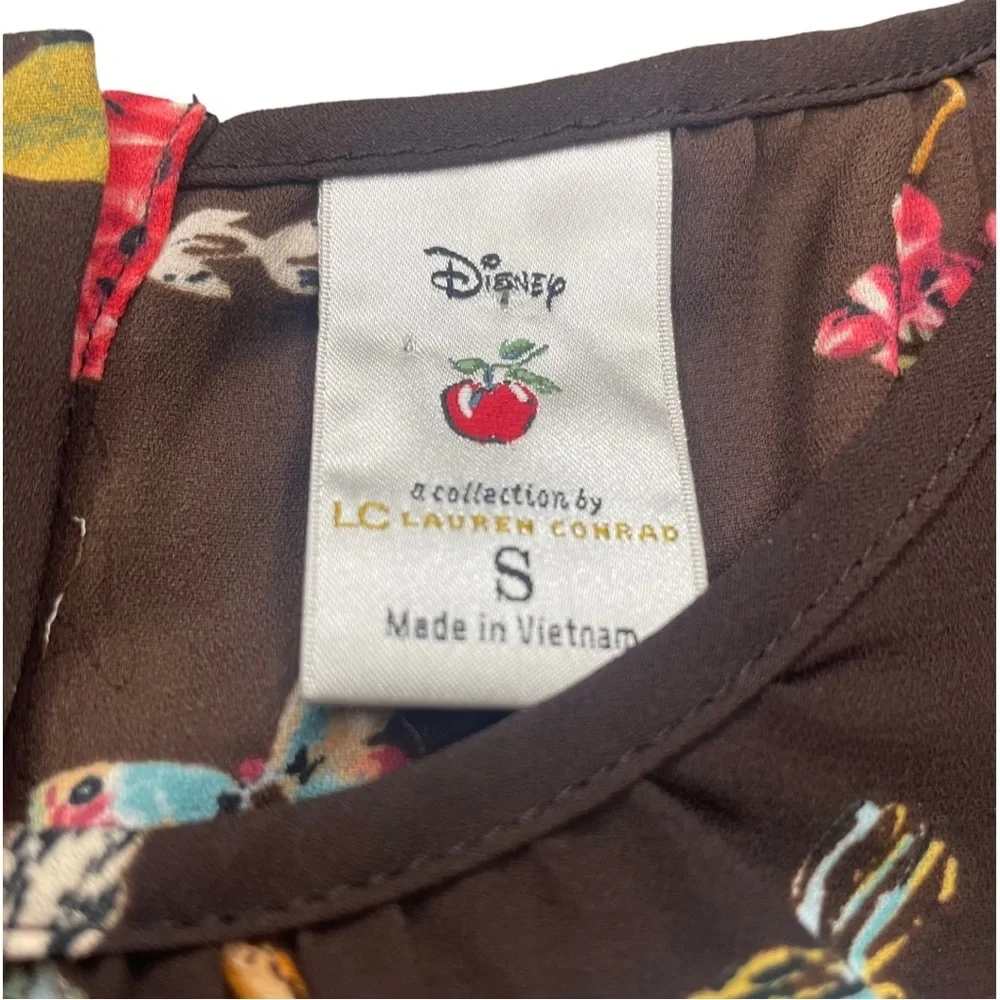 Disney Snow White LC Lauren Conrad Collection Women’s Small Brown Floral Blouse